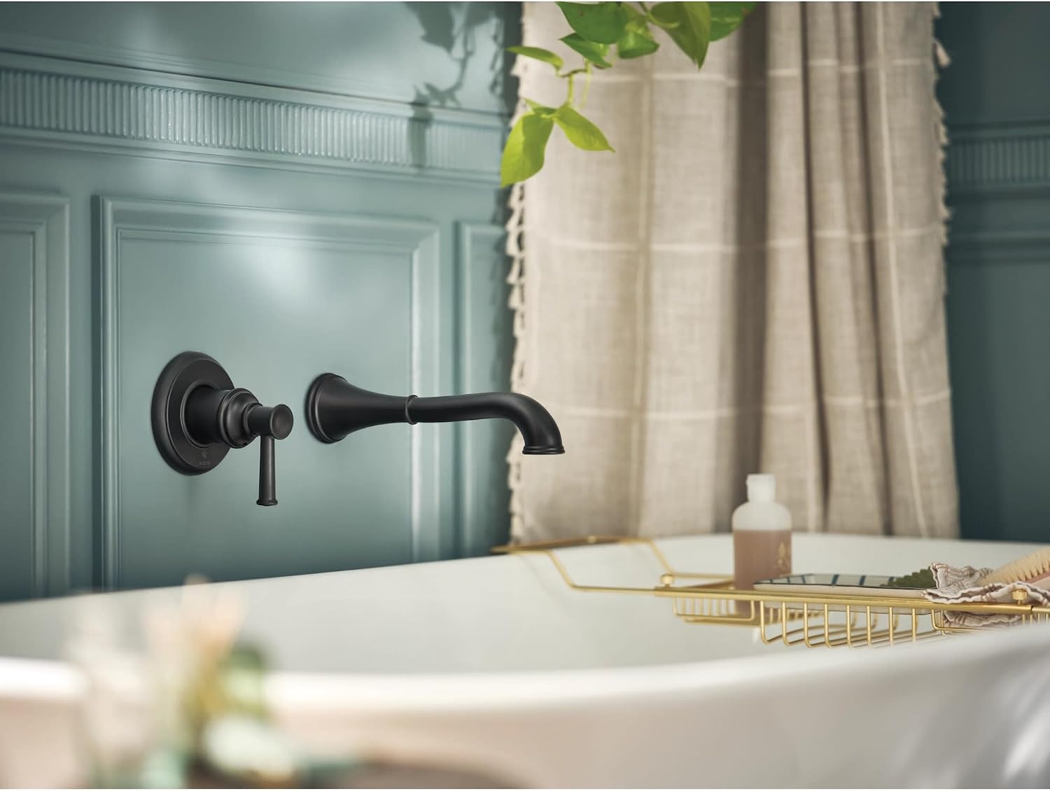 image:imageBelfield Chrome Single Handle Wall Mount Tub Filler High Flow Tub Faucet with 10 Spout Reach WT9021