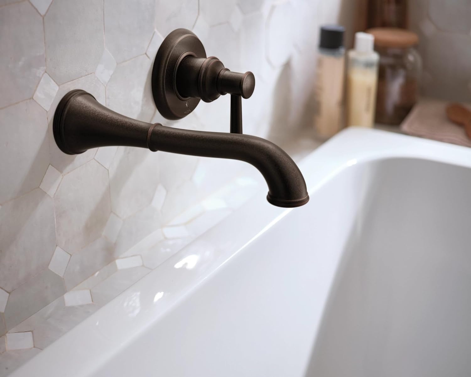 image:imageBelfield Oil Rubbed Bronze Single Handle Wall Mount Tub Filler High Flow Tub Faucet with 10 Spout Reach WT9021ORBBrushed Nickel