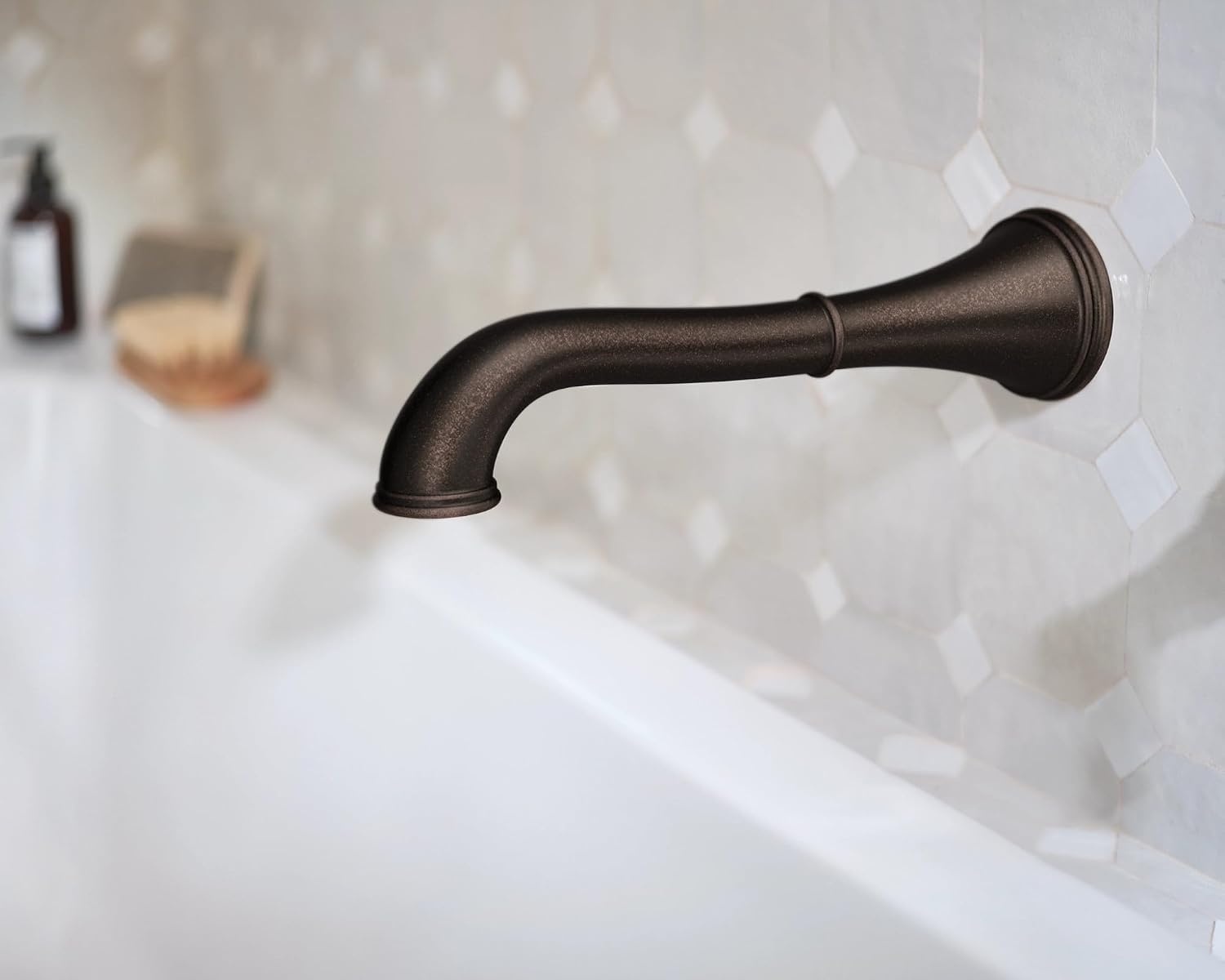 image:imageBelfield Oil Rubbed Bronze Single Handle Wall Mount Tub Filler High Flow Tub Faucet with 10 Spout Reach WT9021ORBBrushed Nickel