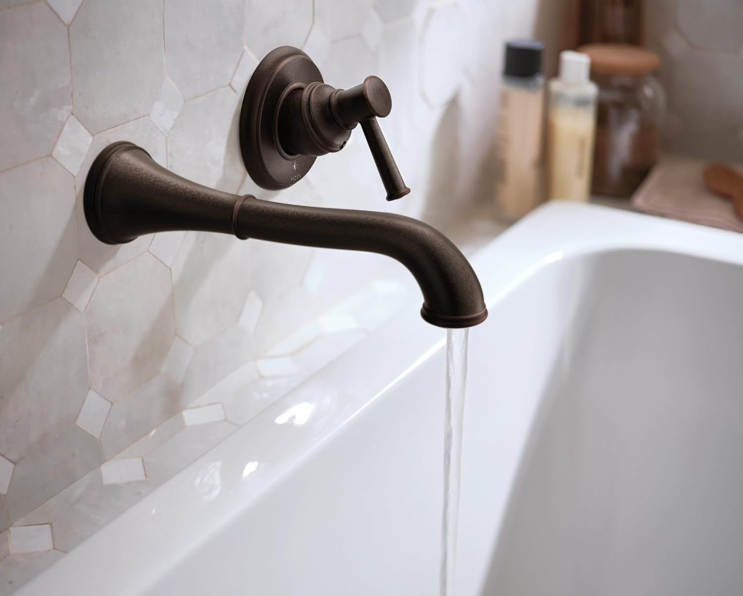 image:imageBelfield Oil Rubbed Bronze Single Handle Wall Mount Tub Filler High Flow Tub Faucet with 10 Spout Reach WT9021ORBBrushed Nickel