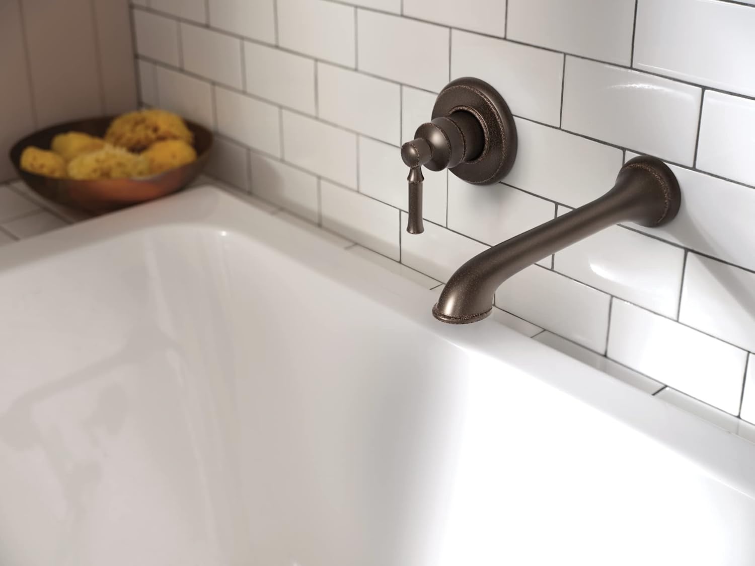 image:imageBelfield Oil Rubbed Bronze Single Handle Wall Mount Tub Filler High Flow Tub Faucet with 10 Spout Reach WT9021ORBOil Rubbed Bronze
