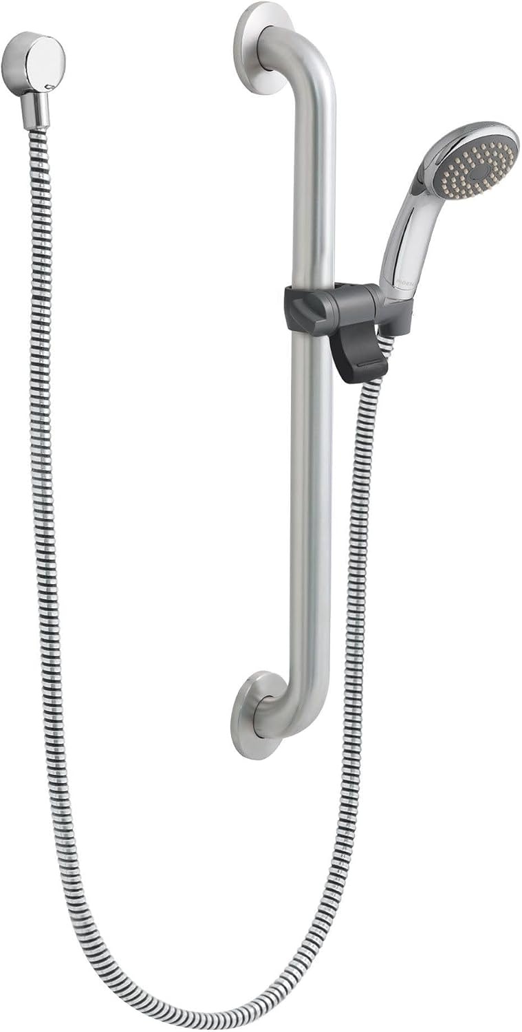 image:imageMoen 52224GBP25 Commercial Slide BarGrab Bar Hand Shower System 25 gpm Chrome