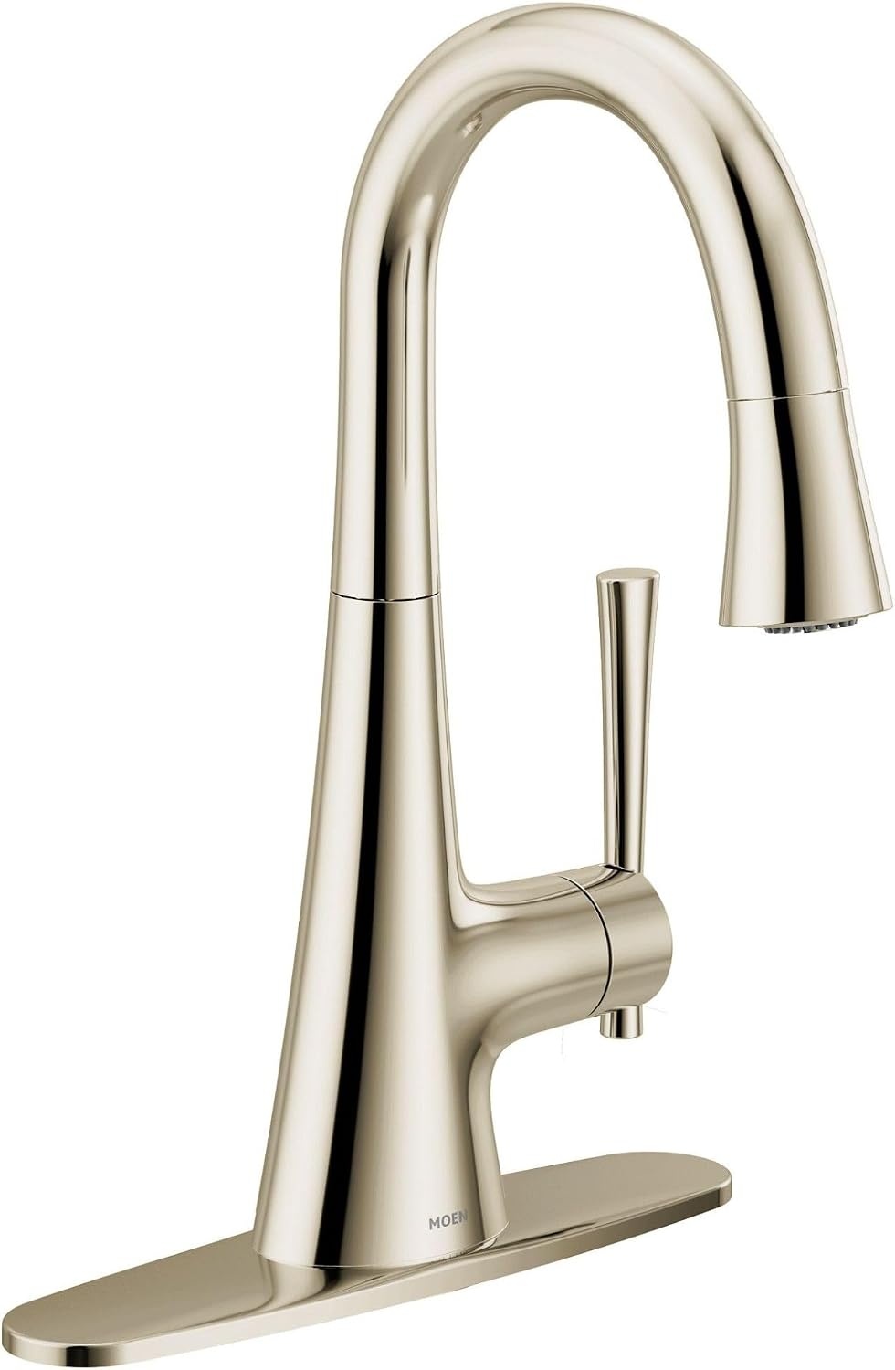 image:imageMoen 6126BL Kurv Collection OneHandle Pulldown Bar Faucet with Power Clean Featuring Reflex Matte BlackPolished Nickel