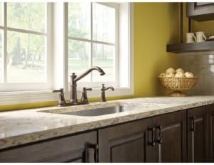 image:imageMoen 7250C Belfield Traditional Two Handle High Arc Kitchen Faucet ChromeStainless Steel