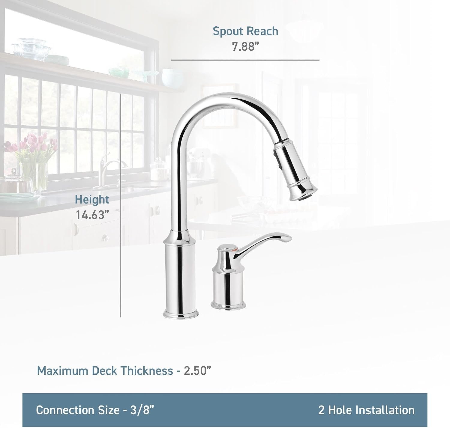image:imageMoen 7590ORB Aberdeen OneHandle High Arc Pulldown Kitchen Faucet Featuring Reflex Oil Rubbed Bronze