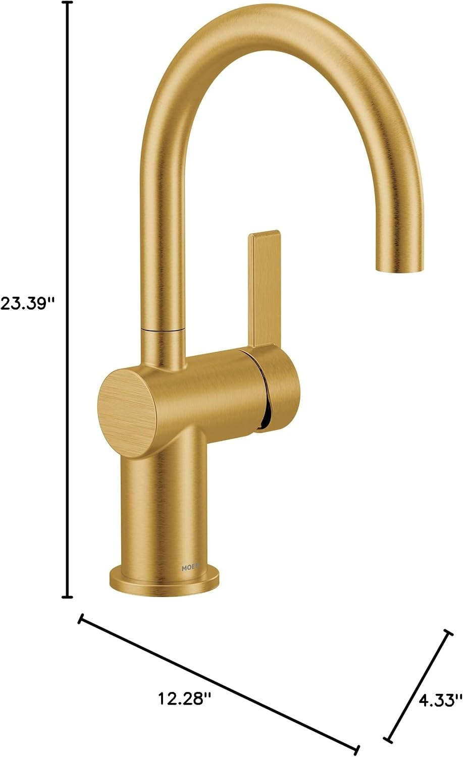 image:imageMoen 7622BL CIA Pulldown Kitchen Faucet with Power Boost Includes Optional Chrome and Brushed Gold Accents Matte Black withBrushed Gold