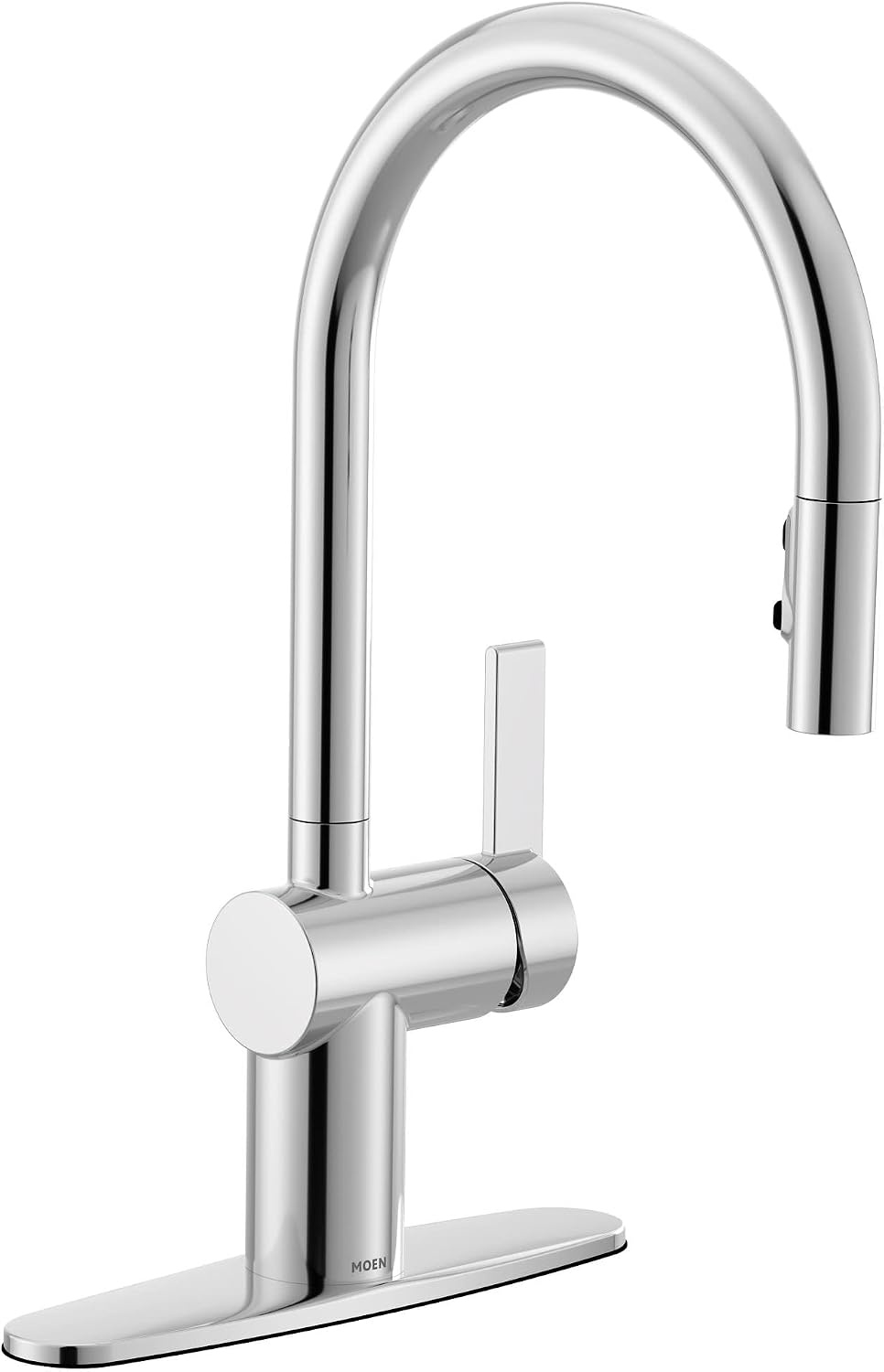 image:imageMoen 7622BL CIA Pulldown Kitchen Faucet with Power Boost Includes Optional Chrome and Brushed Gold Accents Matte Black withChrome