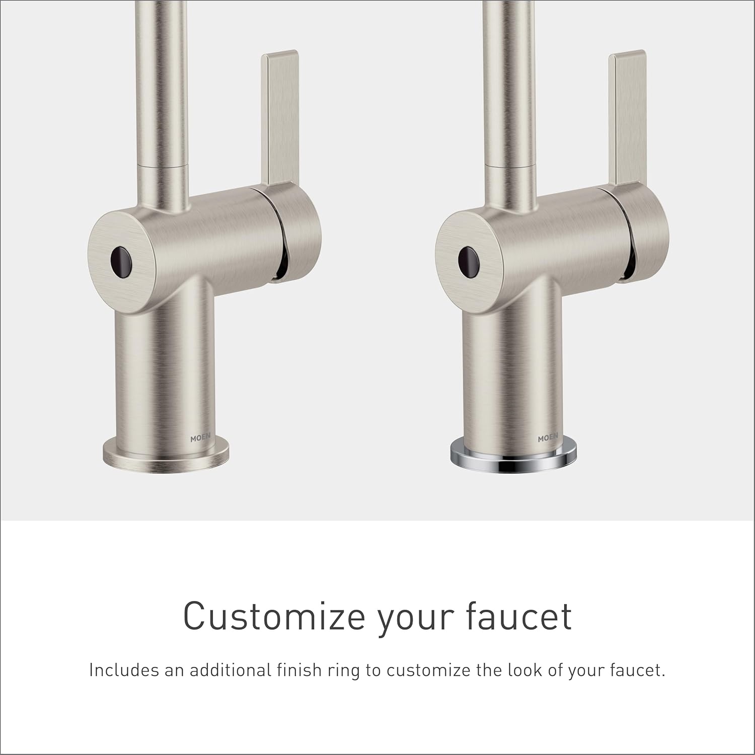 image:imageMoen 7622BL CIA Pulldown Kitchen Faucet with Power Boost Includes Optional Chrome and Brushed Gold Accents Matte Black withSpot Resist Stainless