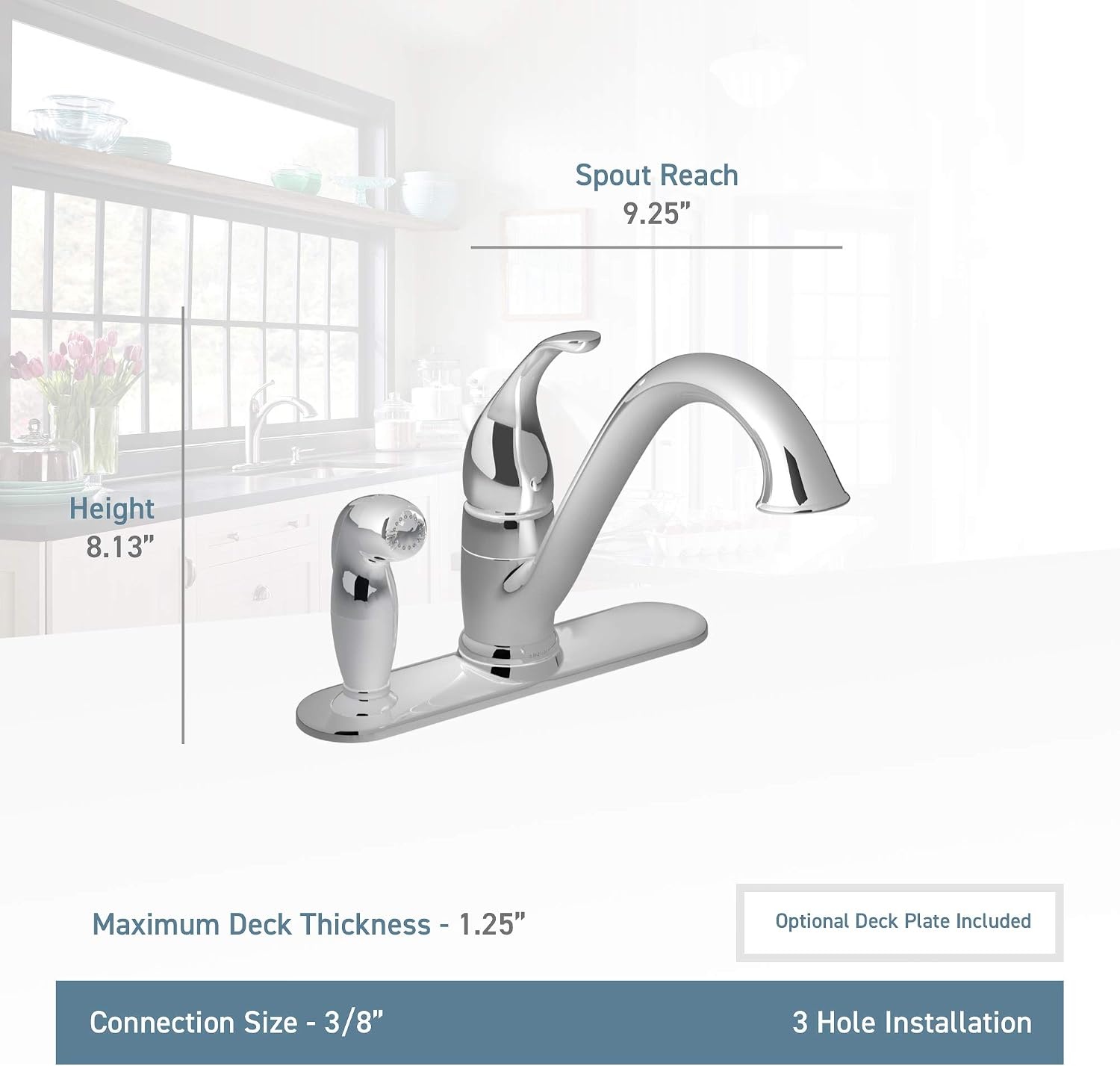 image:imageMoen 7835SRS Camerist OneHandle Low Arc Kitchen Faucet Spot Resist StainlessChrome