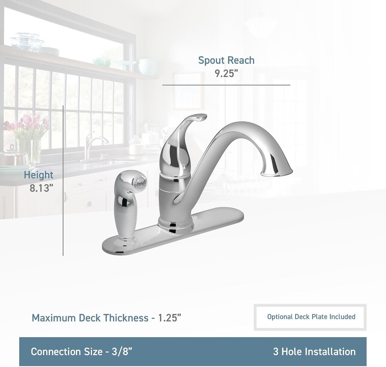 image:imageMoen 7835SRS Camerist OneHandle Low Arc Kitchen Faucet Spot Resist StainlessSpot Resist Stainless