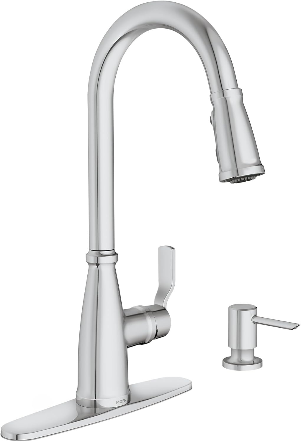 image:imageMoen 87071BZG Nolia OneHandle PullDown Kitchen Faucet with Power Boost Soap Dispenser Included High Arc 1 or 3 Hole Installation Brushed GoldChrome