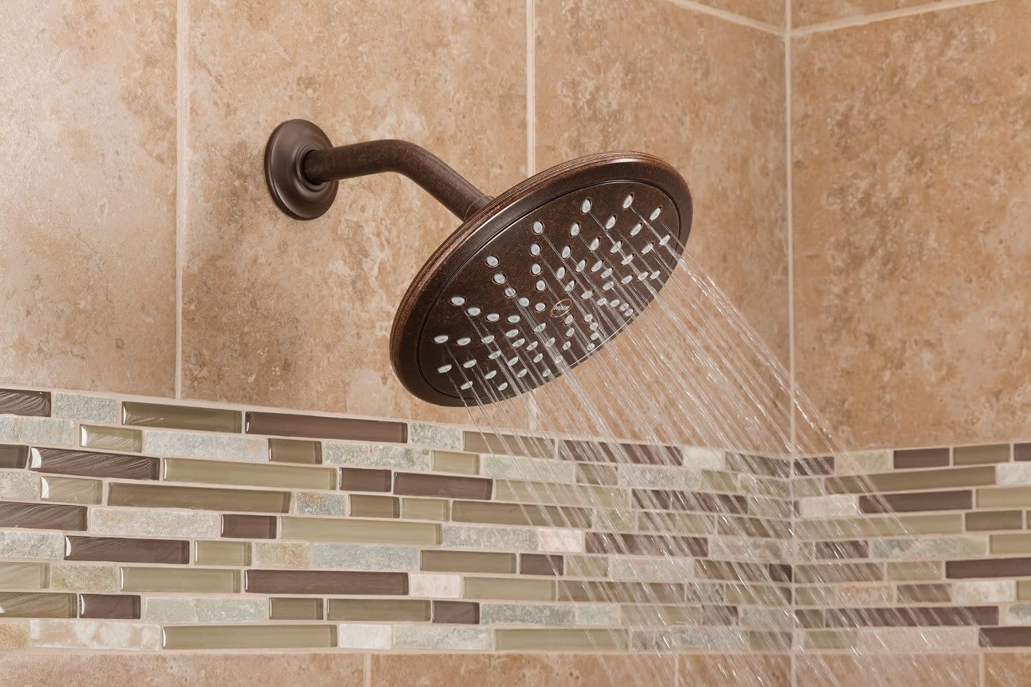 image:imageMoen 8Inch Fixed EcoPerformance Rainshower Showerhead Matte Black 6345EPBLOil Rubbed Bronze