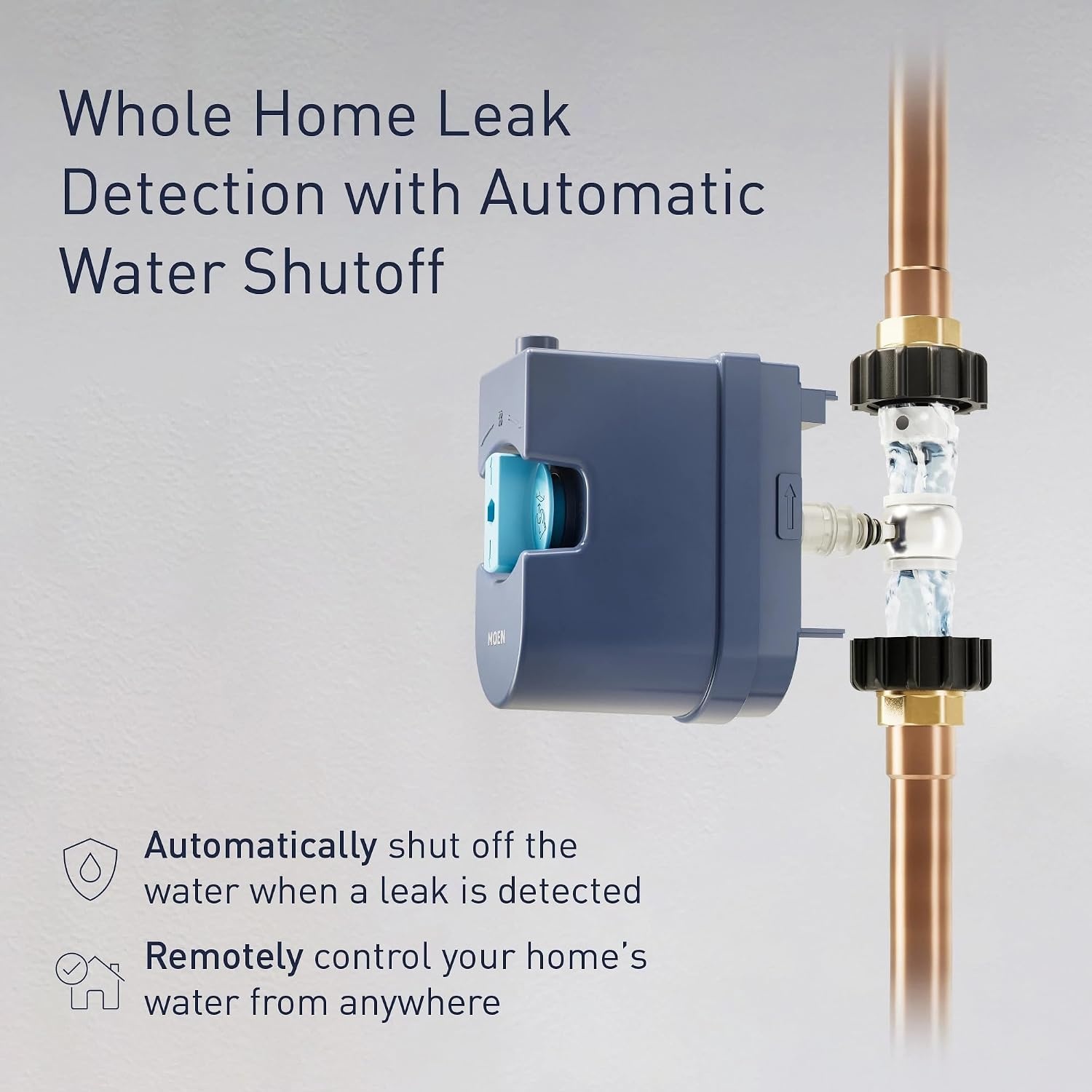image:imageMoen 900002 Flo by Moen 114Inch Smart Water Shutoff with 920005 Flo by Moen Smart Water Detector 3PackShutoff Detector 3pack