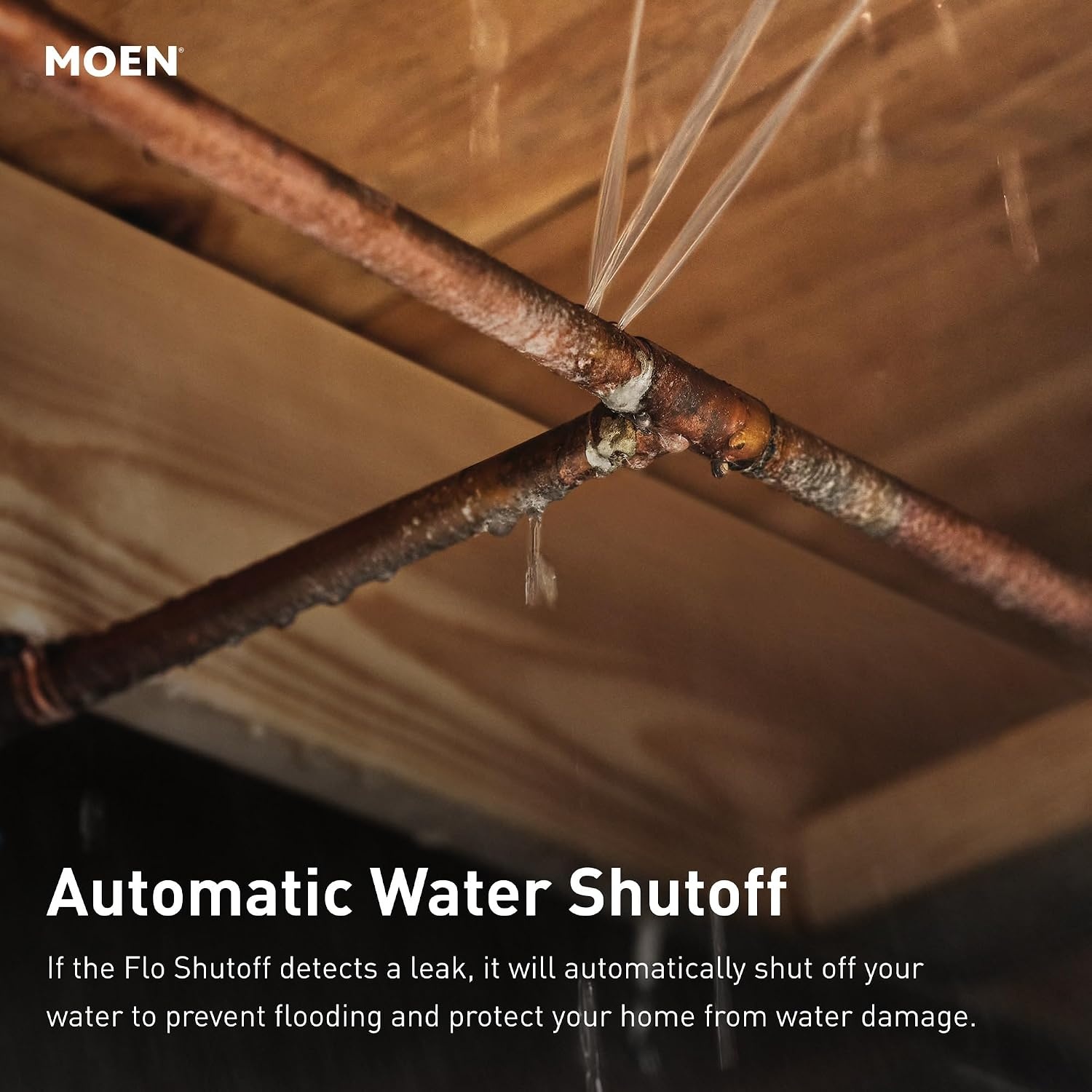 image:imageMoen 900002 Flo by Moen 114Inch Smart Water Shutoff with 920005 Flo by Moen Smart Water Detector 3PackShutoff Detector 3pack