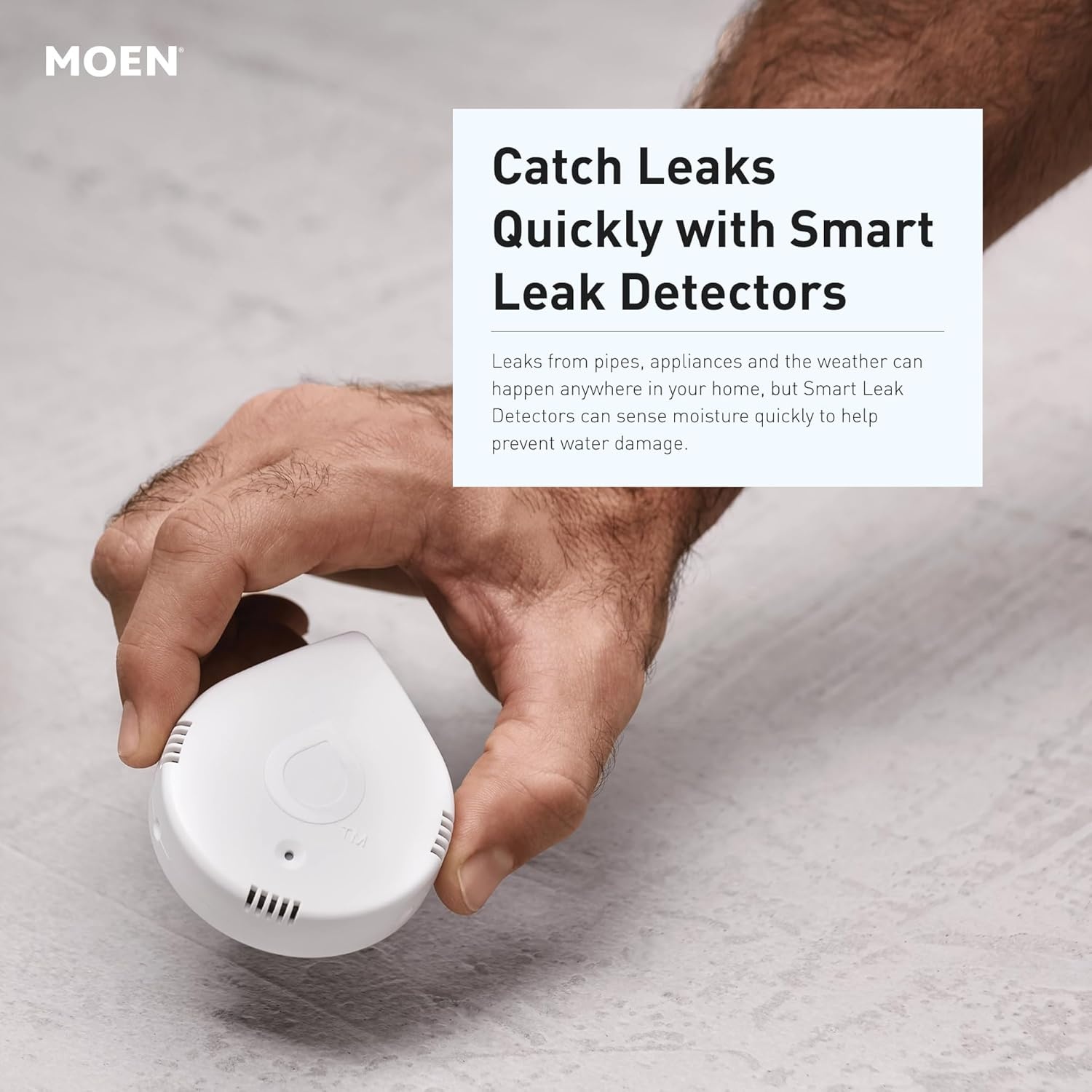 image:imageMoen 900002 Flo by Moen 114Inch Smart Water Shutoff with 920005 Flo by Moen Smart Water Detector 3PackShutoff Detector 3pack