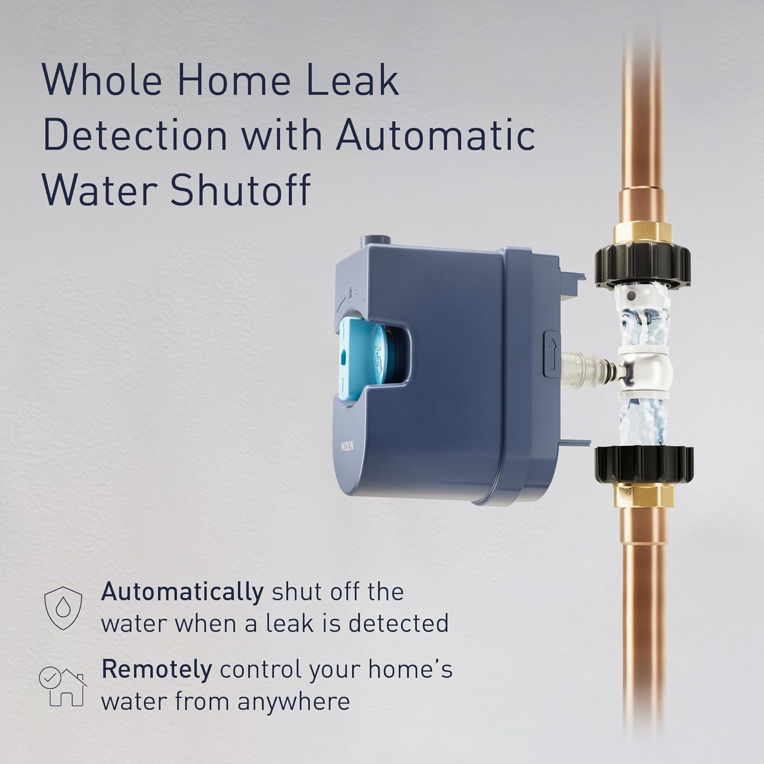 image:imageMoen 900002 Flo by Moen 114Inch Smart Water Shutoff with 920005 Flo by Moen Smart Water Detector 3PackShutoff Detector 3pack