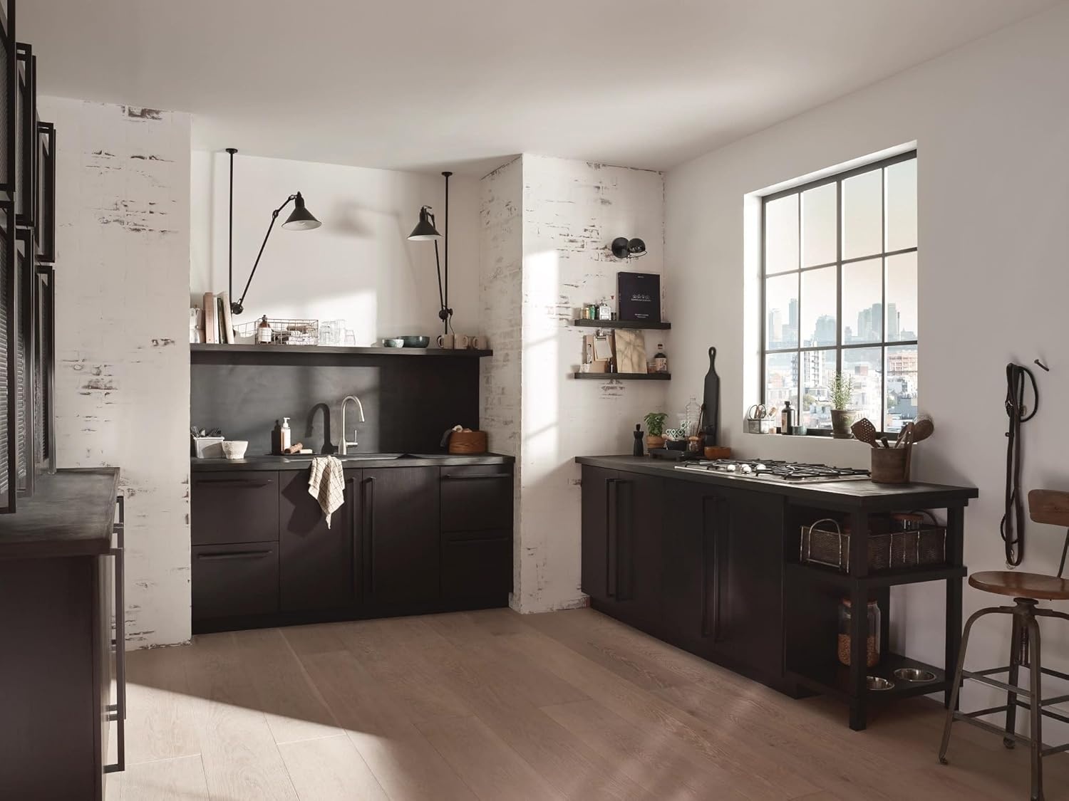 image:imageMoen Adler Mediterranean Bronze OneHandle High Arc Modern Kitchen Faucet with Power Clean and Pull Down Spray Head 87233BRBSpot Resist Stainless
