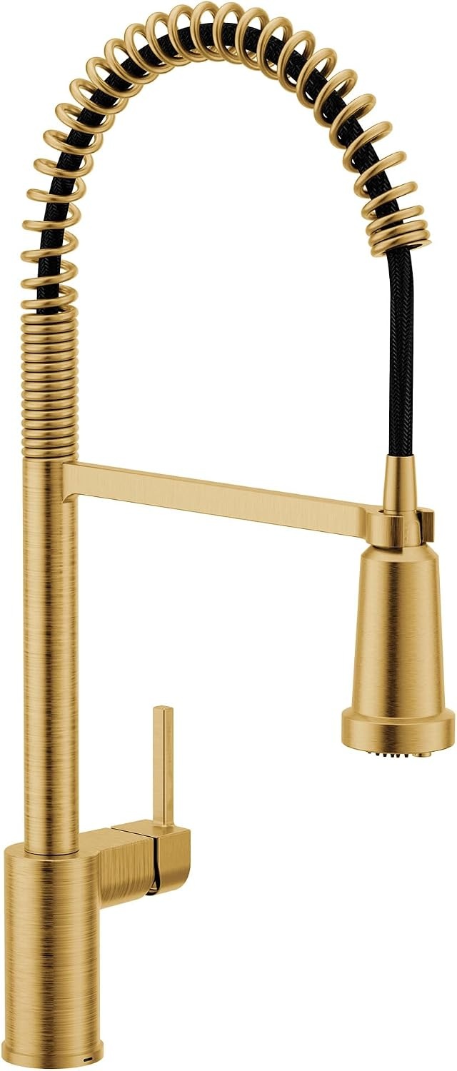 image:imageMoen Align Brushed Gold 3in1 Water Filtration PreRinse Spring Pull Down Kitchen Faucet Water Filter for Sink Faucet Sold Separately F5923BGBrushed Gold