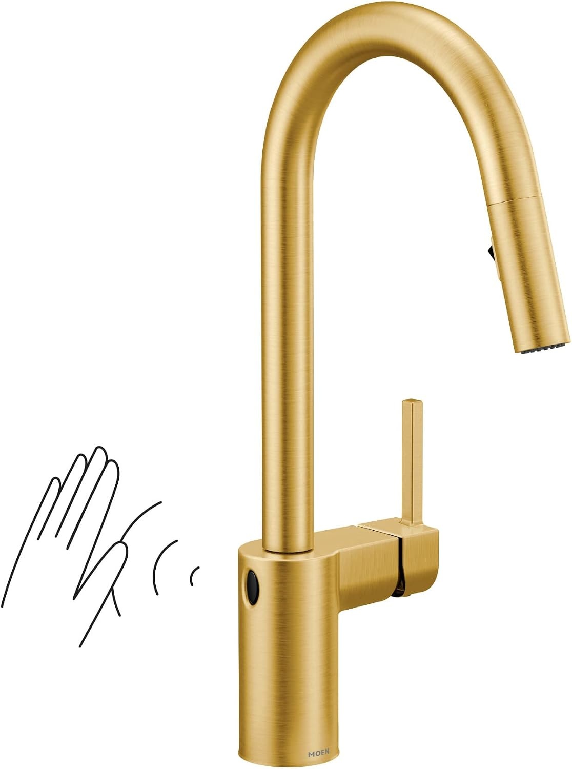 image:imageMoen Align Brushed Gold 3in1 Water Filtration PreRinse Spring Pull Down Kitchen Faucet Water Filter for Sink Faucet Sold Separately F5923BGBrushed Gold
