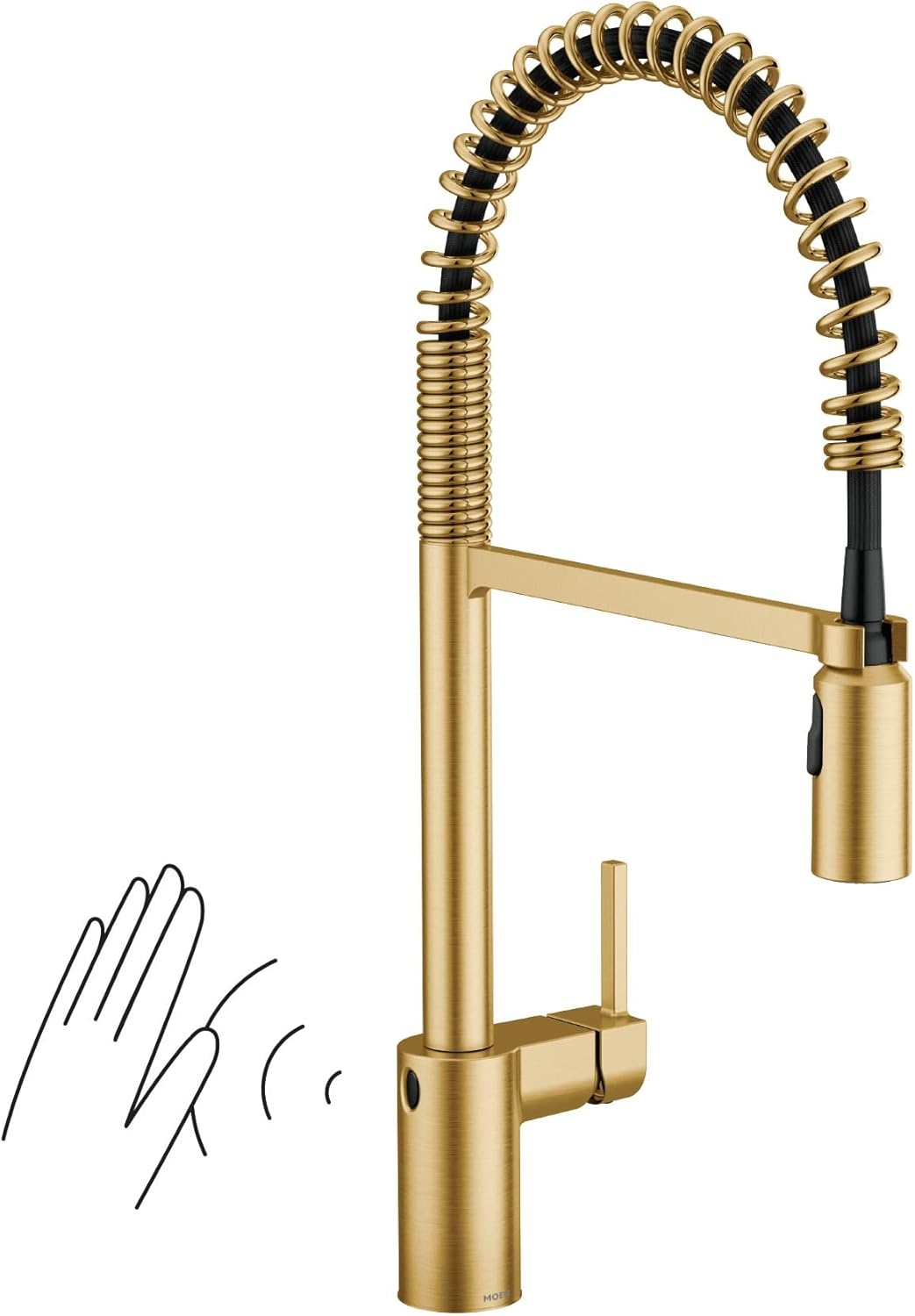 image:imageMoen Align Brushed Gold 3in1 Water Filtration PreRinse Spring Pull Down Kitchen Faucet Water Filter for Sink Faucet Sold Separately F5923BGBrushed Gold