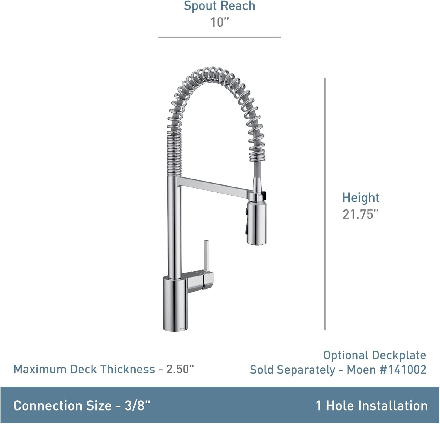 image:imageMoen Align Brushed Gold 3in1 Water Filtration PreRinse Spring Pull Down Kitchen Faucet Water Filter for Sink Faucet Sold Separately F5923BGBrushed Gold