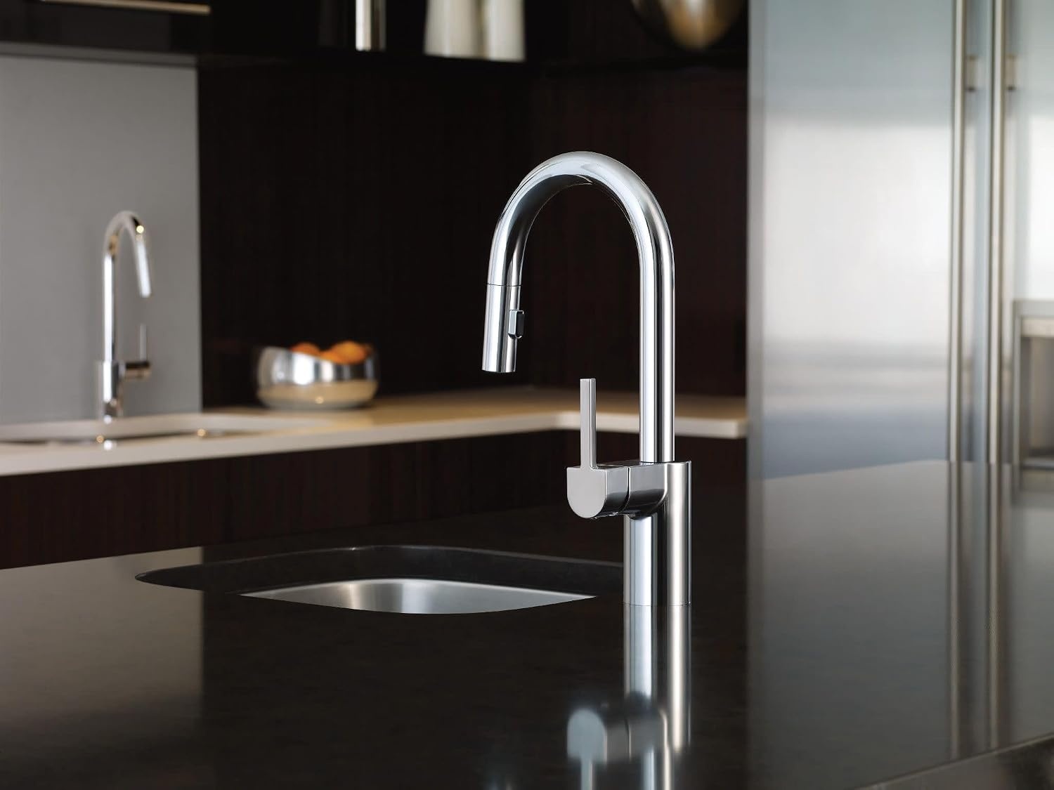 image:imageMoen Align Brushed Gold 3in1 Water Filtration PreRinse Spring Pull Down Kitchen Faucet Water Filter for Sink Faucet Sold Separately F5923BGChrome