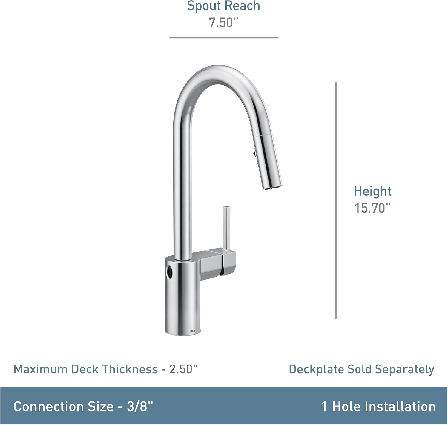 image:imageMoen Align Brushed Gold 3in1 Water Filtration PreRinse Spring Pull Down Kitchen Faucet Water Filter for Sink Faucet Sold Separately F5923BGChrome