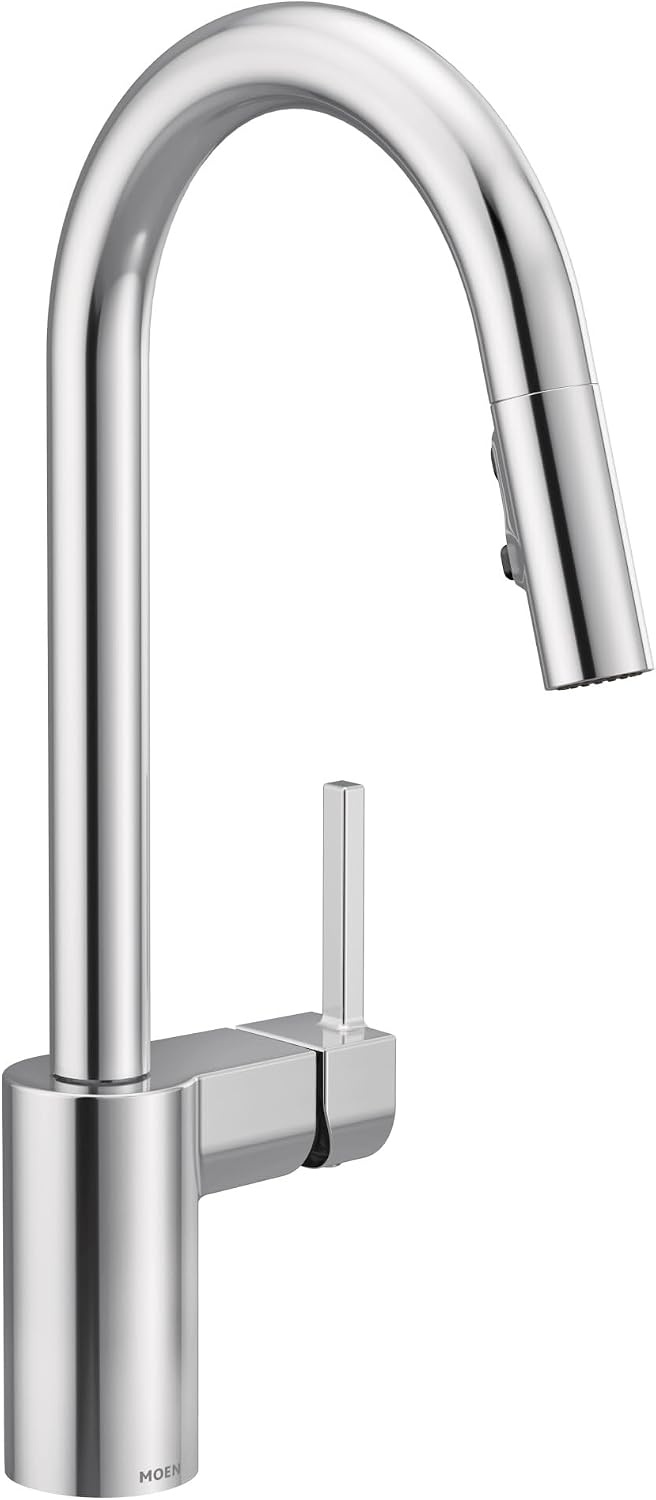 image:imageMoen Align Brushed Gold 3in1 Water Filtration PreRinse Spring Pull Down Kitchen Faucet Water Filter for Sink Faucet Sold Separately F5923BGChrome