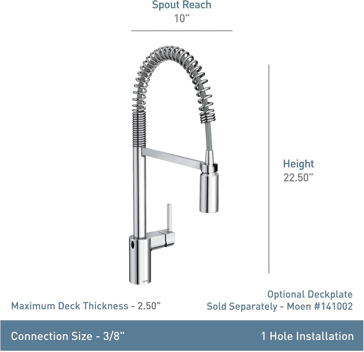 image:imageMoen Align Brushed Gold 3in1 Water Filtration PreRinse Spring Pull Down Kitchen Faucet Water Filter for Sink Faucet Sold Separately F5923BGChrome