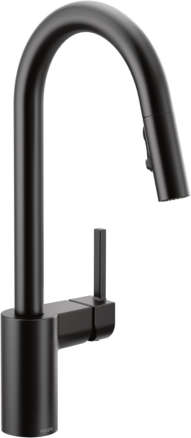 image:imageMoen Align Brushed Gold 3in1 Water Filtration PreRinse Spring Pull Down Kitchen Faucet Water Filter for Sink Faucet Sold Separately F5923BGMatte Black
