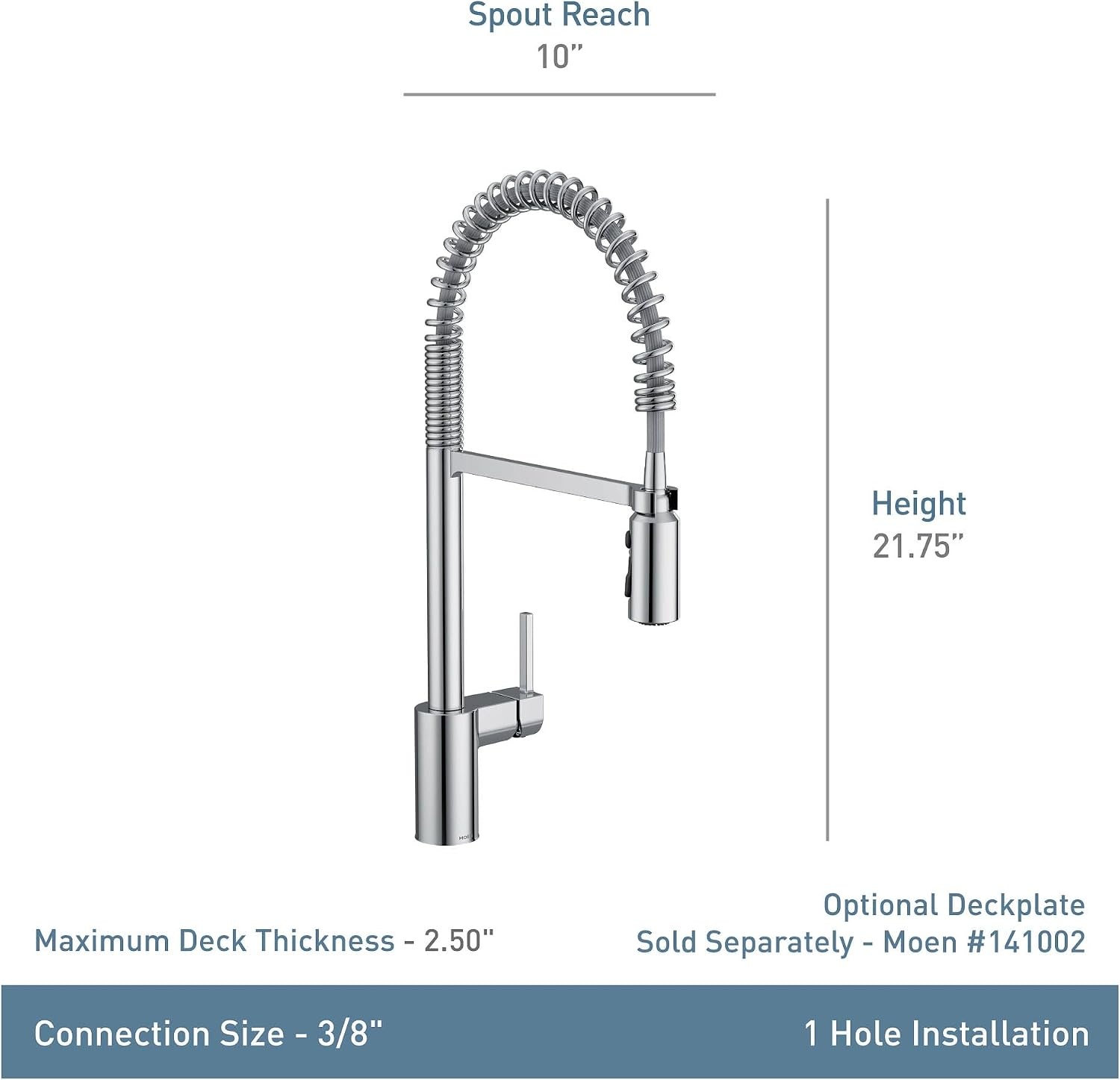 image:imageMoen Align Brushed Gold 3in1 Water Filtration PreRinse Spring Pull Down Kitchen Faucet Water Filter for Sink Faucet Sold Separately F5923BGMatte Black