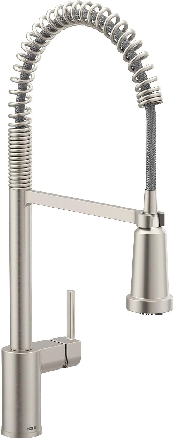 image:imageMoen Align Brushed Gold 3in1 Water Filtration PreRinse Spring Pull Down Kitchen Faucet Water Filter for Sink Faucet Sold Separately F5923BGSpot Resist Stainless