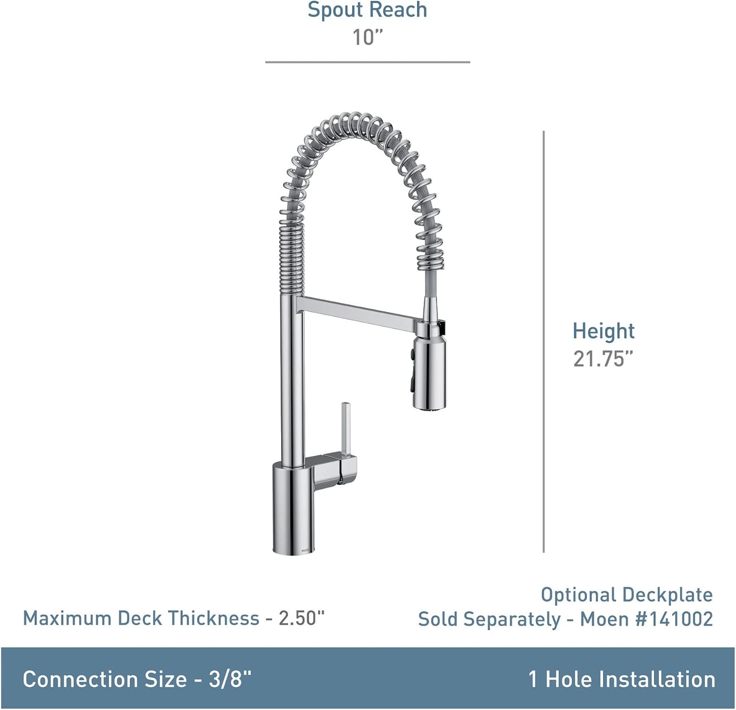 image:imageMoen Align Brushed Gold 3in1 Water Filtration PreRinse Spring Pull Down Kitchen Faucet Water Filter for Sink Faucet Sold Separately F5923BGSpot Resist Stainless