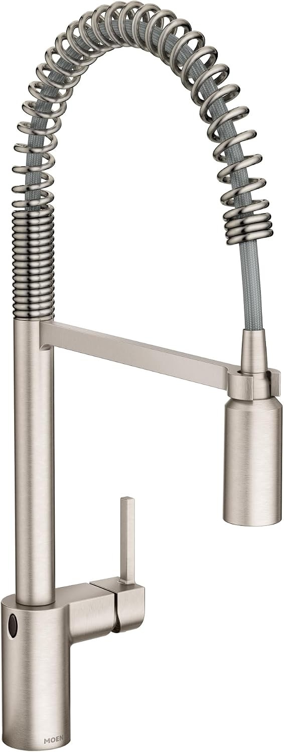 image:imageMoen Align Brushed Gold 3in1 Water Filtration PreRinse Spring Pull Down Kitchen Faucet Water Filter for Sink Faucet Sold Separately F5923BGSpot Resist Stainless