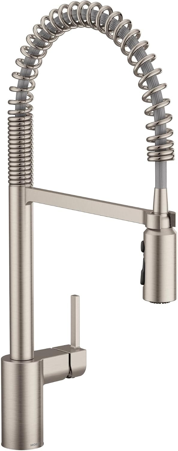 image:imageMoen Align Brushed Gold 3in1 Water Filtration PreRinse Spring Pull Down Kitchen Faucet Water Filter for Sink Faucet Sold Separately F5923BGSpot Resist Stainless