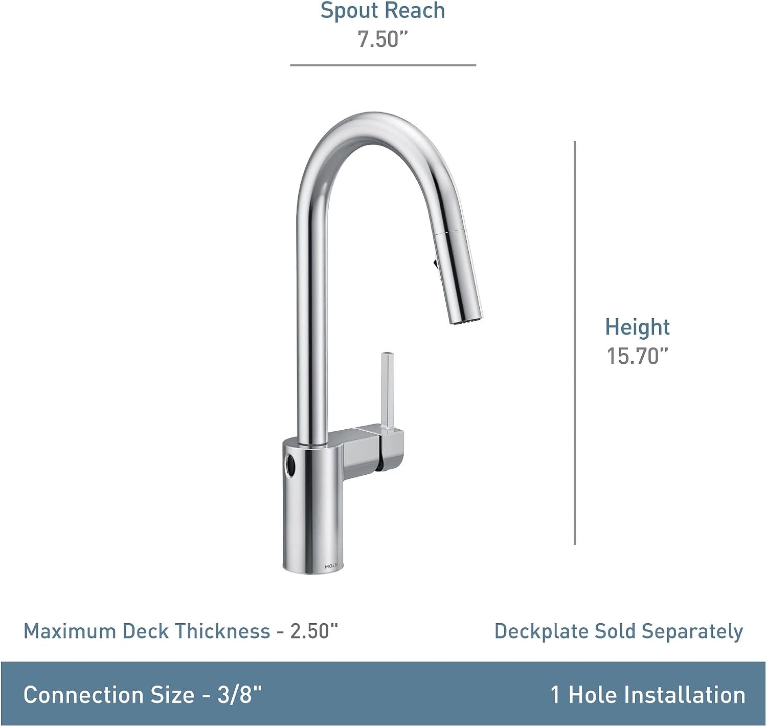 image:imageMoen Align Brushed Gold 3in1 Water Filtration PreRinse Spring Pull Down Kitchen Faucet Water Filter for Sink Faucet Sold Separately F5923BGSpot Resist Stainless