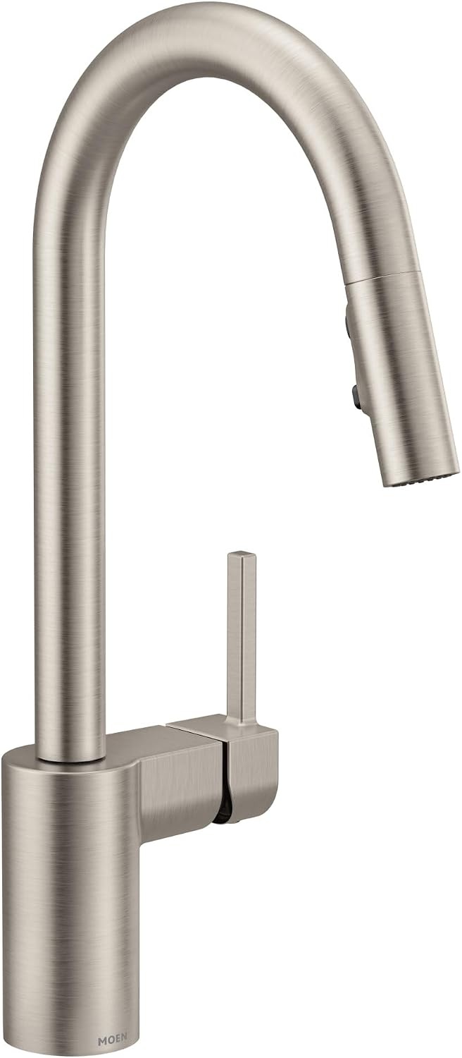 image:imageMoen Align Brushed Gold 3in1 Water Filtration PreRinse Spring Pull Down Kitchen Faucet Water Filter for Sink Faucet Sold Separately F5923BGSpot Resist Stainless