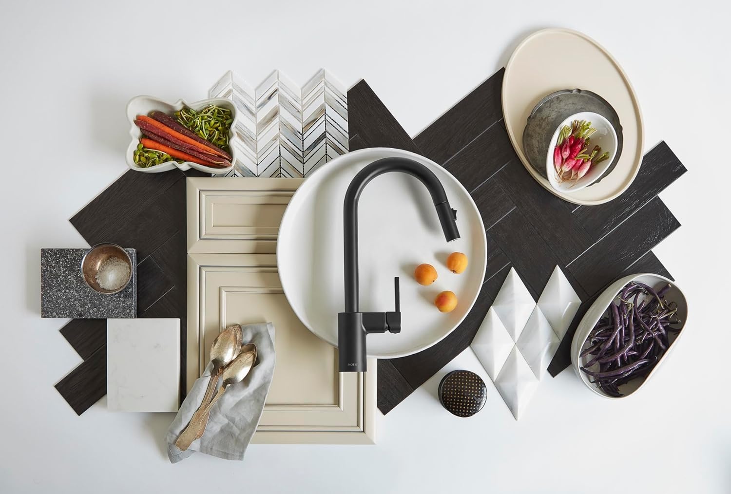 image:imageMoen Align Matte Black Modern Smart Touchless Kitchen Faucet with Pull Down Sprayer Voice Control and Power Boost 7565EVBL
