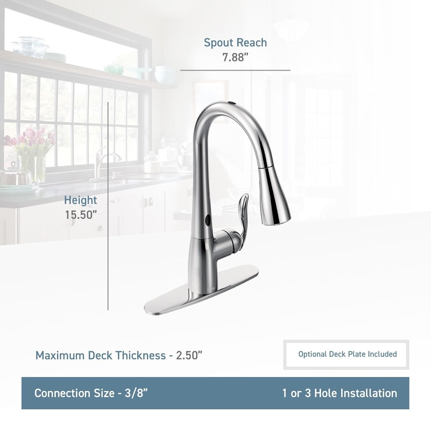 image:imageMoen Arbor Oil Rubbed Bronze Motionsense TwoSensor Touchless OneHandle Pulldown Kitchen Faucet Single Hole Kitchen Sink Faucet Featuring Power Boost for a Faster Clean 7594EORB