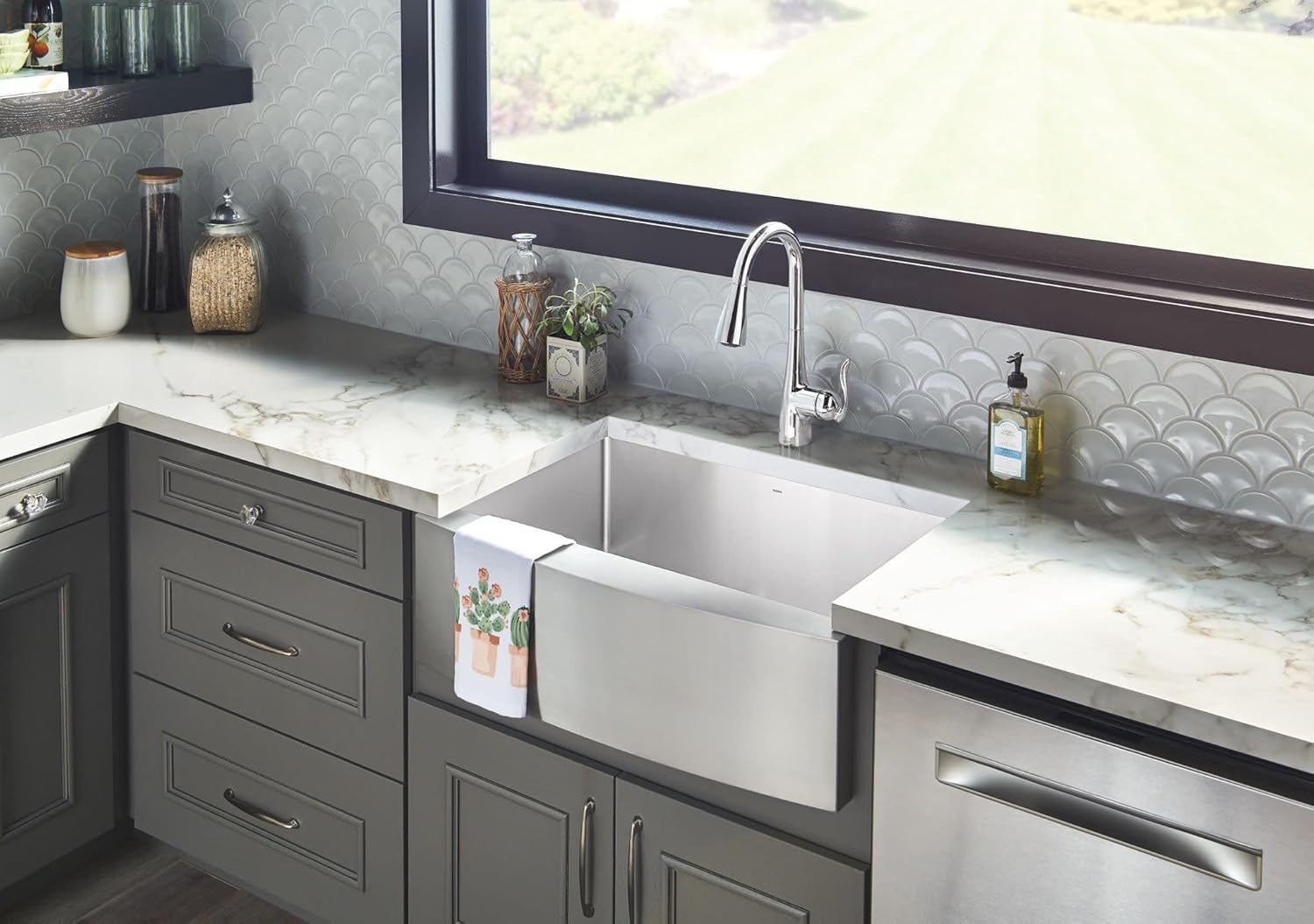 image:imageMoen Arbor Oil Rubbed Bronze Motionsense Wave Touchless OneHandle Pulldown Kitchen Faucet Featuring Power Clean 7594EWORBChrome
