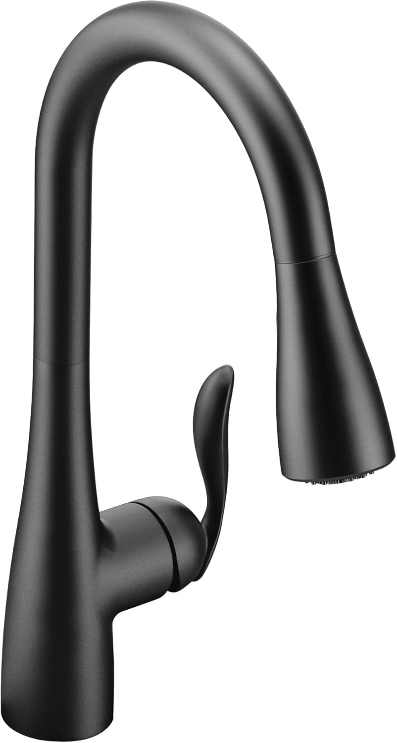 image:imageMoen Arbor Oil Rubbed Bronze Motionsense Wave Touchless OneHandle Pulldown Kitchen Faucet Featuring Power Clean 7594EWORBMatte Black
