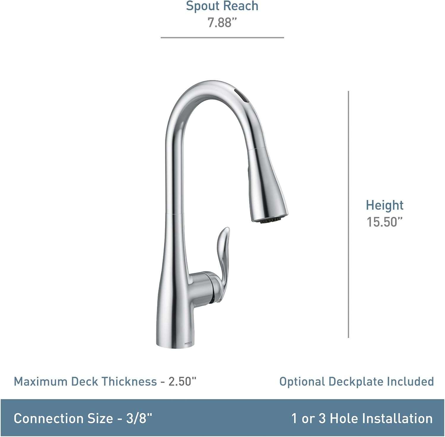 image:imageMoen Arbor Oil Rubbed Bronze Motionsense Wave Touchless OneHandle Pulldown Kitchen Faucet Featuring Power Clean 7594EWORBOil Rubbed Bronze