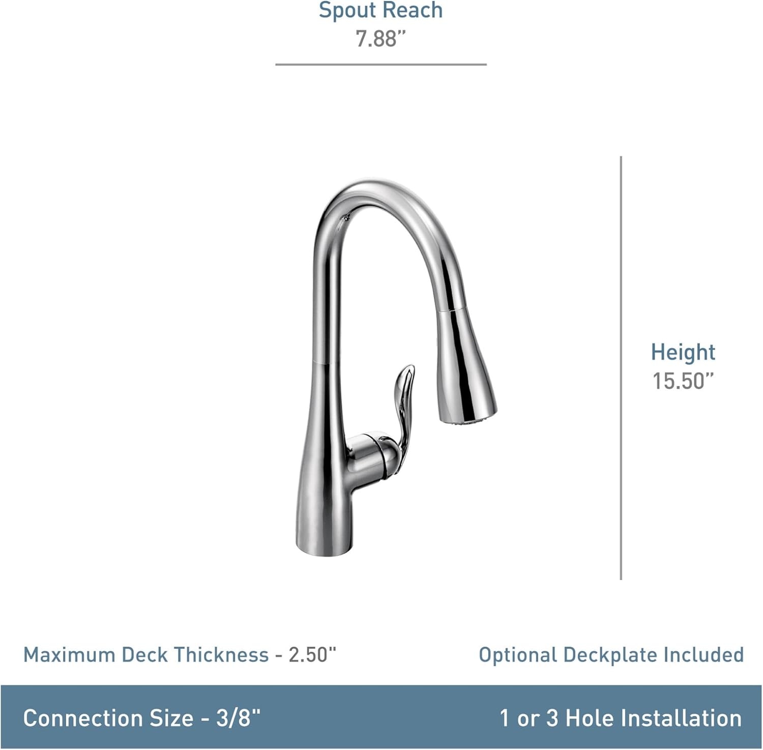 image:imageMoen Arbor Oil Rubbed Bronze Motionsense Wave Touchless OneHandle Pulldown Kitchen Faucet Featuring Power Clean 7594EWORBOil Rubbed Bronze