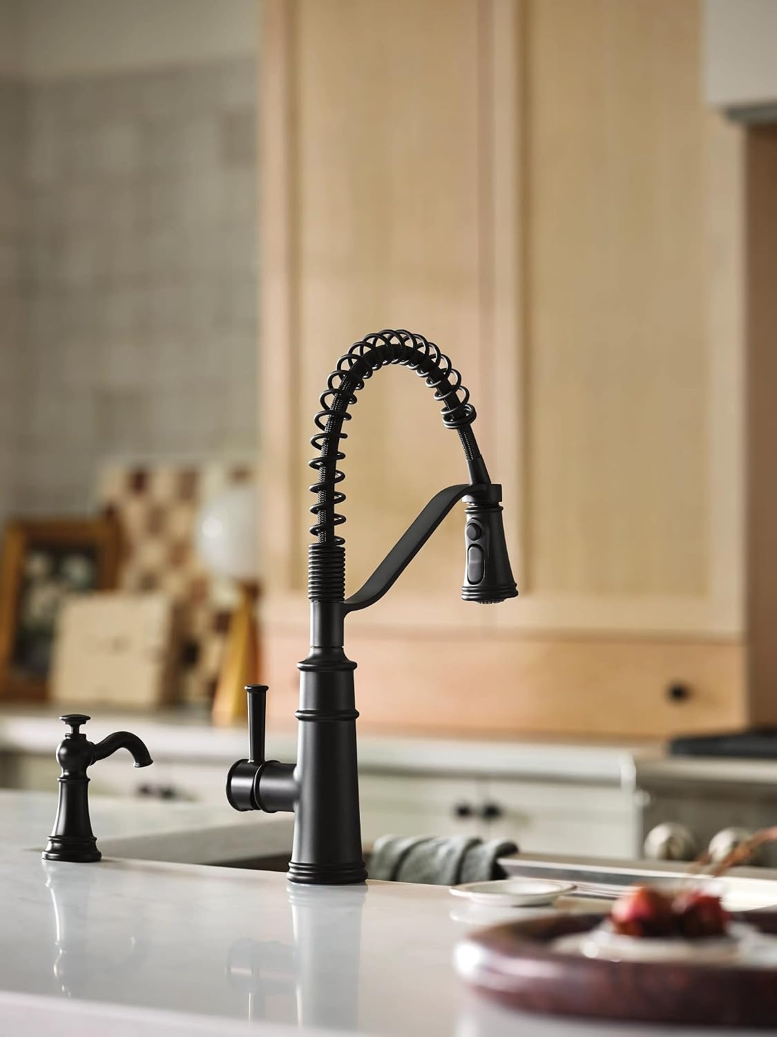 image:imageMoen Belfield Oil Rubbed Bronze Kitchen Faucet Modern Spring Kitchen Faucet with Power Boost PreRinse OneHandle Easy Installation 5927ORBMatte Black