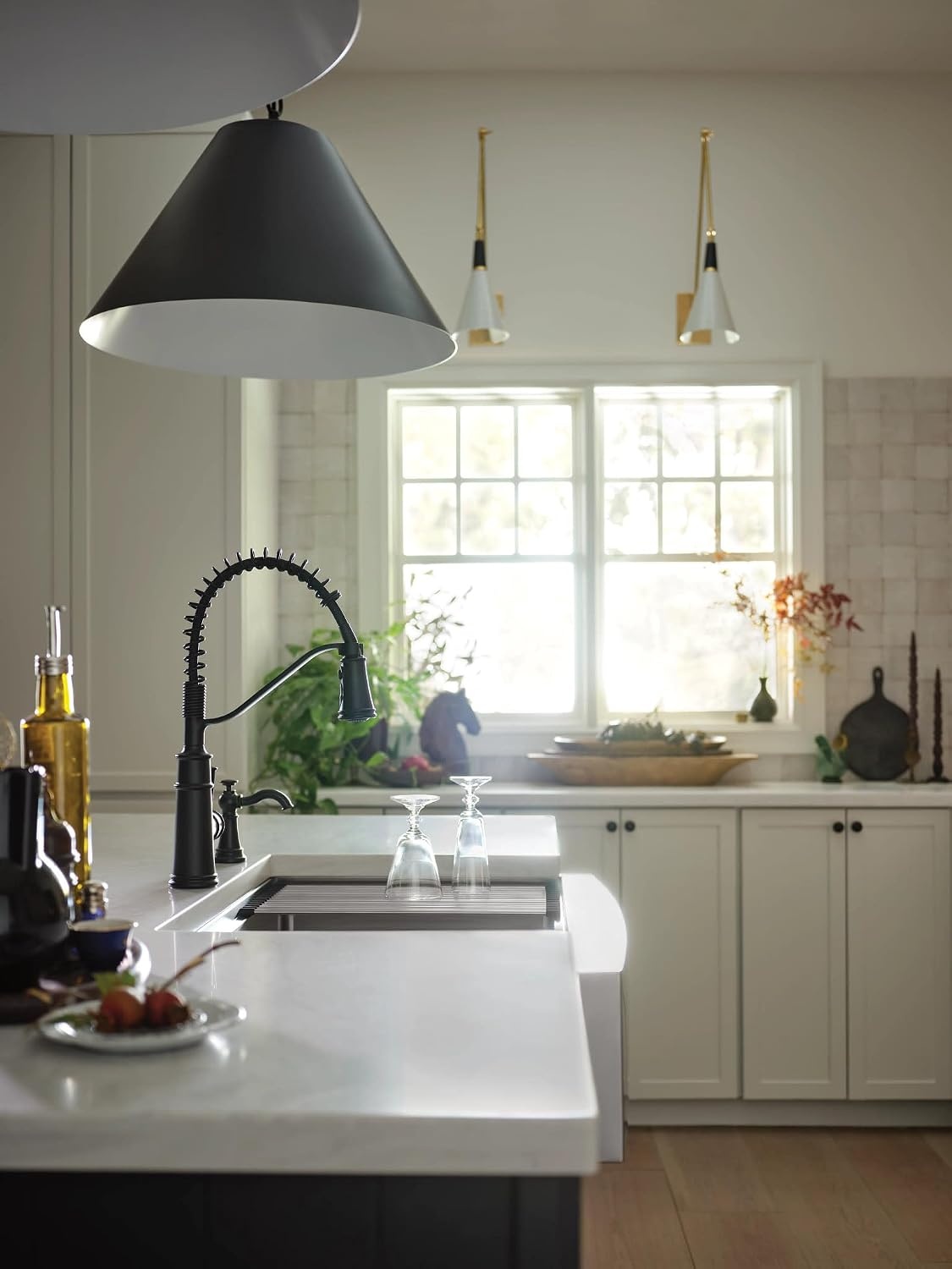 image:imageMoen Belfield Oil Rubbed Bronze Kitchen Faucet Modern Spring Kitchen Faucet with Power Boost PreRinse OneHandle Easy Installation 5927ORBMatte Black