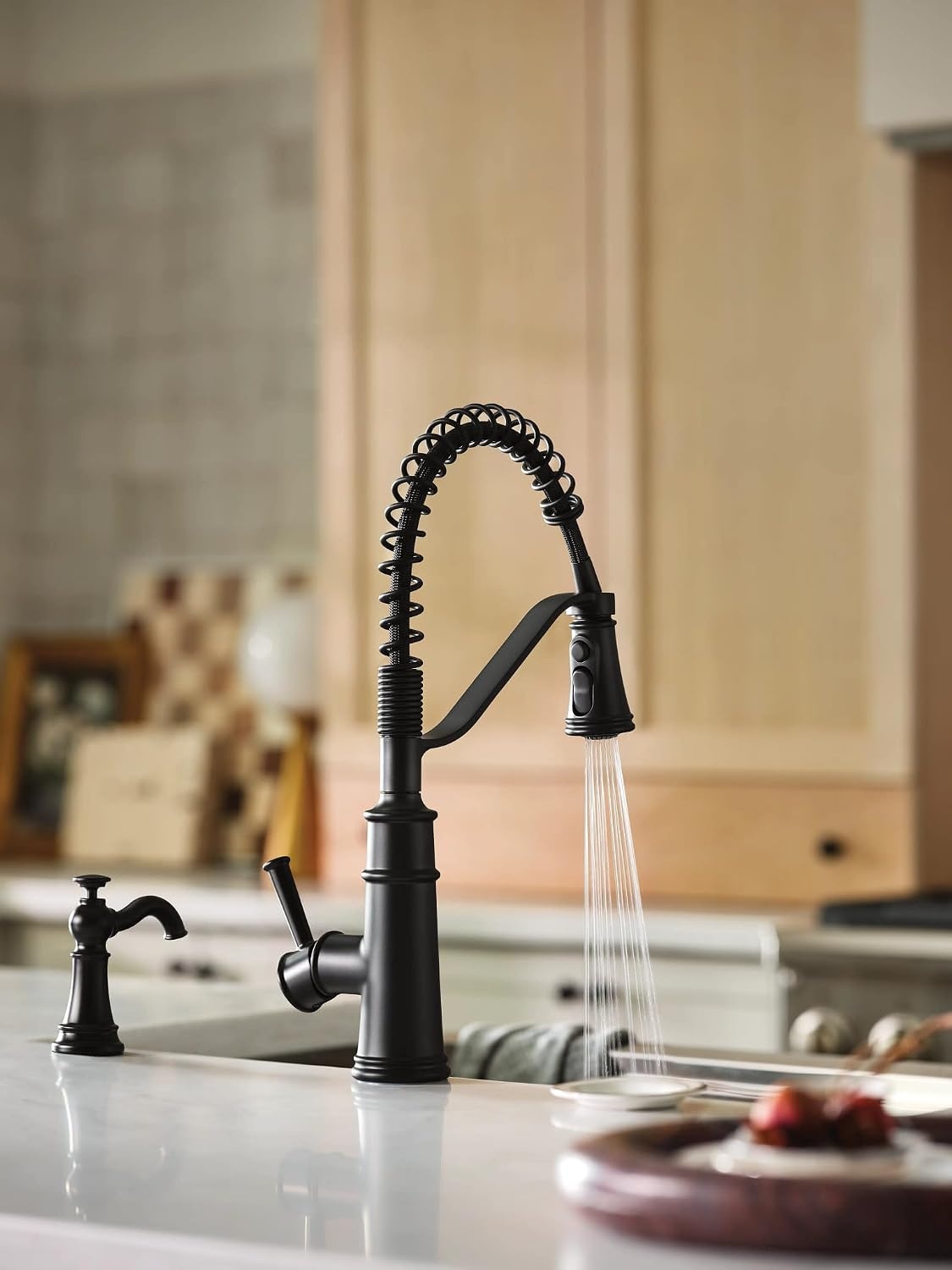 image:imageMoen Belfield Oil Rubbed Bronze Kitchen Faucet Modern Spring Kitchen Faucet with Power Boost PreRinse OneHandle Easy Installation 5927ORBMatte Black