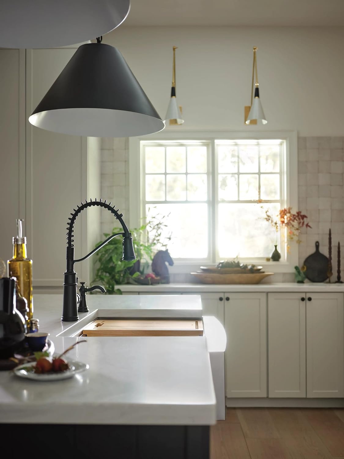 image:imageMoen Belfield Oil Rubbed Bronze Kitchen Faucet Modern Spring Kitchen Faucet with Power Boost PreRinse OneHandle Easy Installation 5927ORBMatte Black