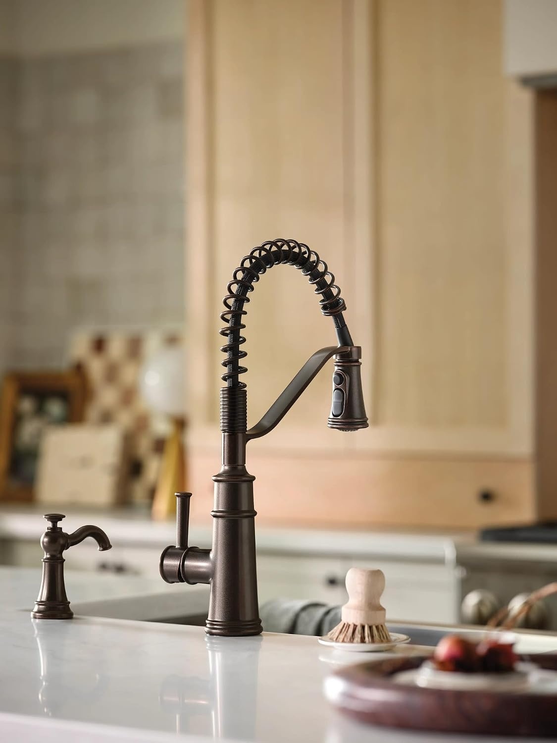 image:imageMoen Belfield Oil Rubbed Bronze Kitchen Faucet Modern Spring Kitchen Faucet with Power Boost PreRinse OneHandle Easy Installation 5927ORBOil Rubbed Bronze