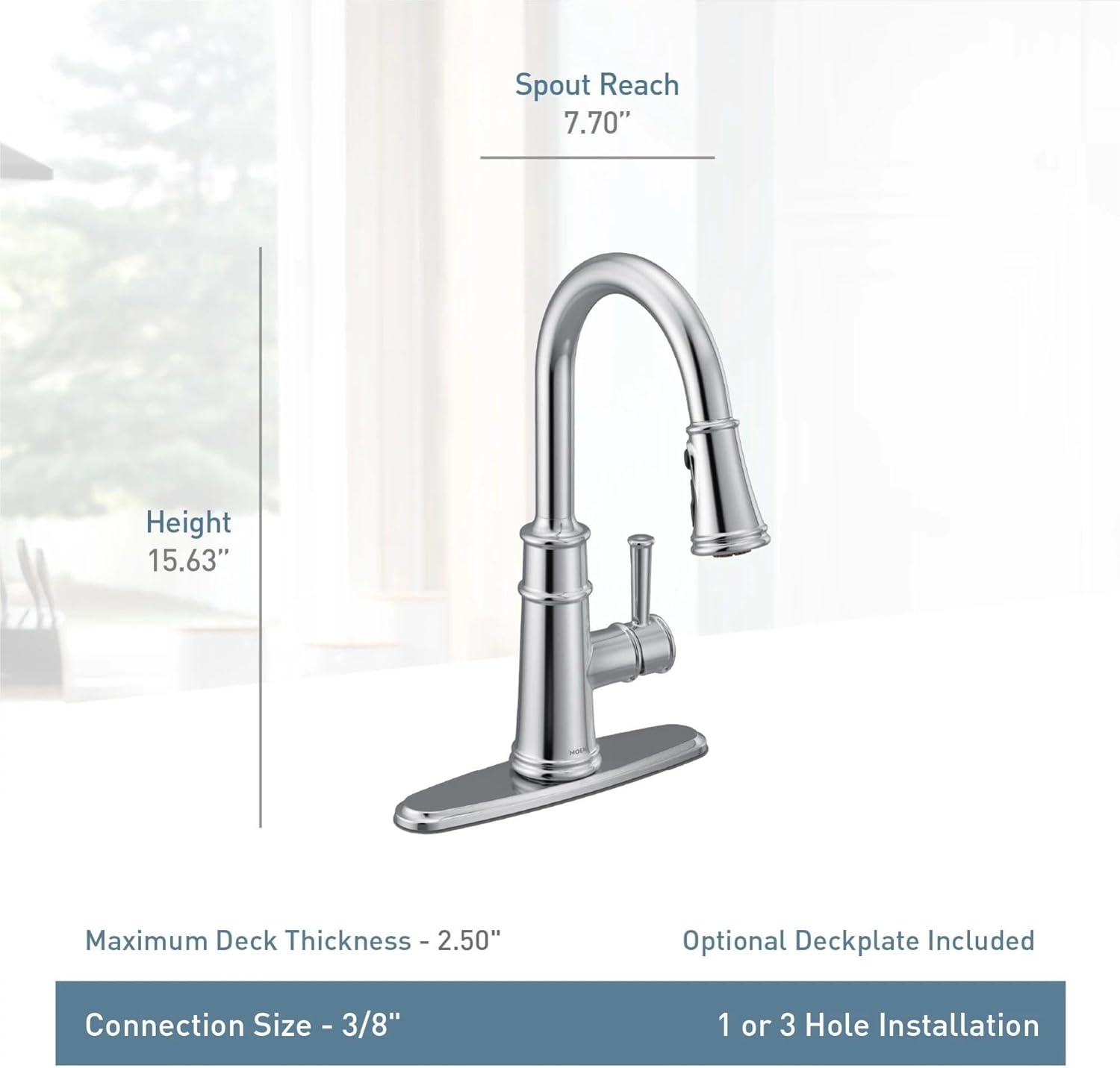 image:imageMoen Belfield Oil Rubbed Bronze Motionsense Wave Sensor Touchless One Handle Pulldown Kitchen Faucet Featuring Power Clean 7260EWORBChrome