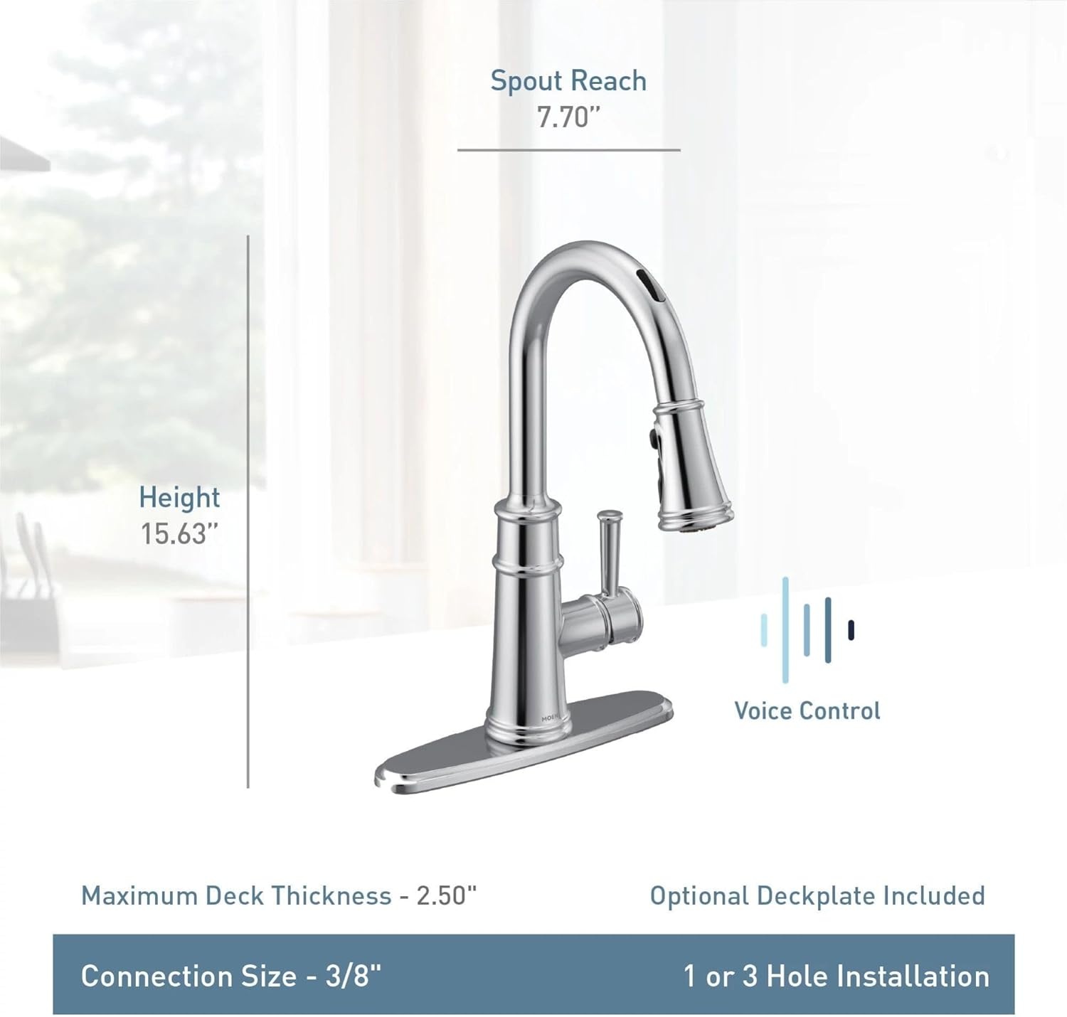 image:imageMoen Belfield Oil Rubbed Bronze Motionsense Wave Sensor Touchless One Handle Pulldown Kitchen Faucet Featuring Power Clean 7260EWORBChrome